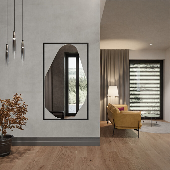 Lustro organiczne HUBERTUS w ramie MDF-#0