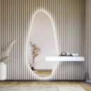 Lustro organiczne JASPIS z wycięciem na szafkę z podświetleniem LED (tafla 6mm)-#0