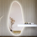 Lustro organiczne JASPIS z wycięciem na szafkę z podświetleniem LED (tafla 6mm)-#1