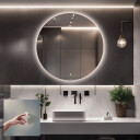 Lustro okrągłe KOŁO z podświetleniem LED + włącznik dotykowy (na środku na dole) + ŻYWOTNOŚĆ TAŚMY LED LONG LIFE 70 000 GODZ-#0