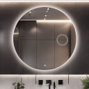 Lustro okrągłe KOŁO z podświetleniem LED + lusterko ZOOM (fi 14)(wg załącznika) + włącznik dotykowy (na środku na dole) + ŻYWOTNOŚĆ TAŚMY LED LONG LIFE 70 000 GODZ-#1