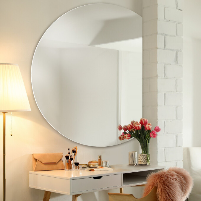 Lustro okrągłe KOŁO ŚCIĘTY BOK-#0