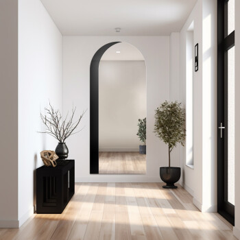 Lustro półowalne KOSMA czarny lacobel 80x160