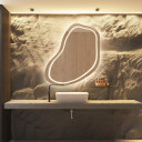 Lustro organiczne KWARC piaskowane z podświetleniem LED II-#0