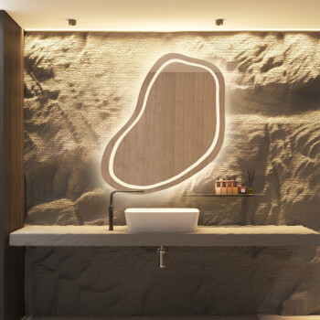Lustro organiczne KWARC piaskowane z podświetleniem LED II 94x100