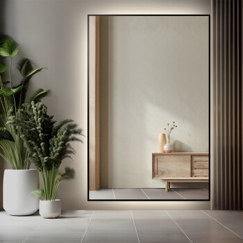 Lustro w drewnianej ramie 1201003 LILO złote 100x200