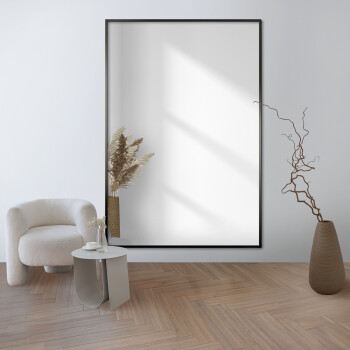 Lustro w drewnianej ramie 1201001 LILO czarne 40x50