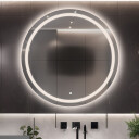 Lustro MAIA piaskowane z podświetleniem LED + mata antyparowa z dedykowanym włącznikiem dotykowym (na środku na dole) + ŻYWOTNOŚĆ TAŚMY LED LONG LIFE 70 000 GODZ-#1