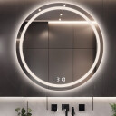 Lustro MAIA piaskowane z podświetleniem LED + zegar cyfrowy z czujnikiem temperatury (na środku na dole) + ŻYWOTNOŚĆ TAŚMY LED LONG LIFE 70 000 GODZ-#1