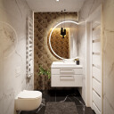 Lustro MAIA ŚCIĘTY BOK piaskowane z podświetleniem LED-#1