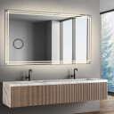 Lustro prostokątne MARLA piaskowane z podświetleniem LED 
 + lusterko ZOOM (fi 14)(wg załącznika)
 + ŻYWOTNOŚĆ TAŚMY LED LONG LIFE 70 000 GODZ-#1