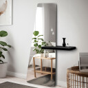 Lustro o nieregularnym kształcie MATEO SHELF stojące szlifowane z półką MDF-#1