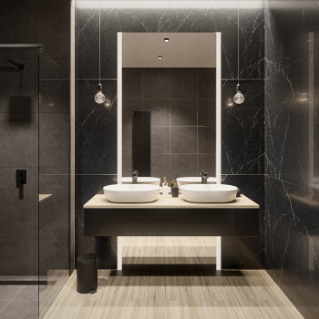 Lustro prostokątne MELA W DWÓCH CZĘŚCIACH piaskowane z podświetleniem LED 60x150