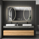 Lustro prostokątne MELISA piaskowane z podświetleniem LED II i białą zabudową MDF + stacja pogody (na środku na dole) + ŻYWOTNOŚĆ TAŚMY LED LONG LIFE 70 000 GODZ-#1