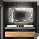 Lustro prostokątne MELISA piaskowane z podświetleniem LED i białą zabudową MDF + mata antyparowa z dedykowanym włącznikiem (na środku na dole) + ŻYWOTNOŚĆ TAŚMY LED LONG LIFE 70 000 GODZ-#1