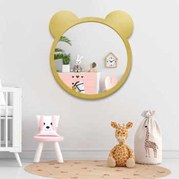 Lustro dekoracyjne MIŚ białe w ramie MDF 38x40