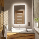 Lustro prostokątne MOIRA piaskowane z podświetleniem LED-#1