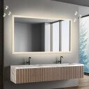 Lustro prostokątne MOIRA piaskowane z podświetleniem LED  + głośnik bluetooth + ŻYWOTNOŚĆ TAŚMY LED LONG LIFE 70 000 GODZ-#1