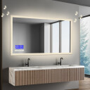 Lustro prostokątne MOIRA piaskowane z podświetleniem LED  + panel dotykowy (lewy dolny róg) + ŻYWOTNOŚĆ TAŚMY LED LONG LIFE 70 000 GODZ-#1