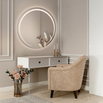 Lustro okrągłe NELA piaskowane z podświetleniem LED fi 70 S