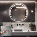 Lustro okrągłe NELA piaskowane z podświetleniem LED + włącznik dotykowy (na środku na dole) + ŻYWOTNOŚĆ TAŚMY LED LONG LIFE 70 000 GODZ-#0