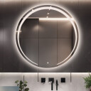 Lustro okrągłe NELA piaskowane z podświetleniem LED + włącznik dotykowy (na środku na dole) + ŻYWOTNOŚĆ TAŚMY LED LONG LIFE 70 000 GODZ-#1