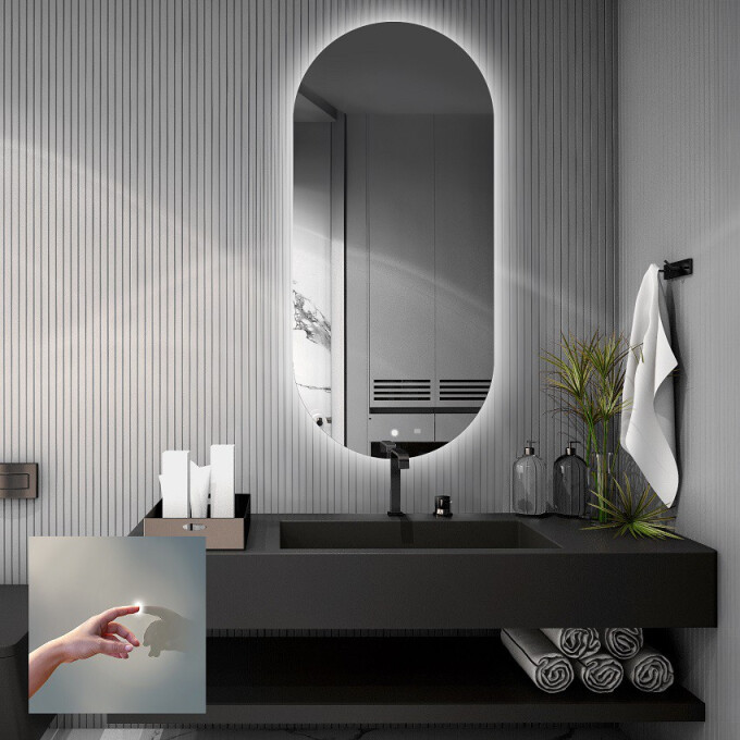 Lustro owalne NIKO z podświetleniem LED
 + włącznik dotykowy (na środku na dole)
 + ŻYWOTNOŚĆ TAŚMY LED LONG LIFE 70 000 GODZ-#0