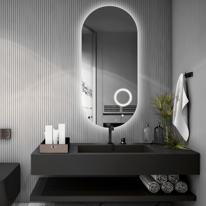 Lustro owalne NIKO z podświetleniem LED
 + lusterko ZOOM LED (fi 15) z dedykowanym włącznikiem (wg załącznika)
 + ŻYWOTNOŚĆ TAŚMY LED LONG LIFE 70 000 GODZ-#0