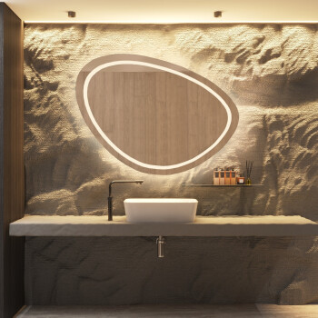 Lustro organiczne OBSYDIAN piaskowane z podświetleniem LED II 90x118 dxf