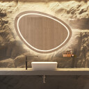 Lustro organiczne OBSYDIAN piaskowane z podświetleniem LED II-#1