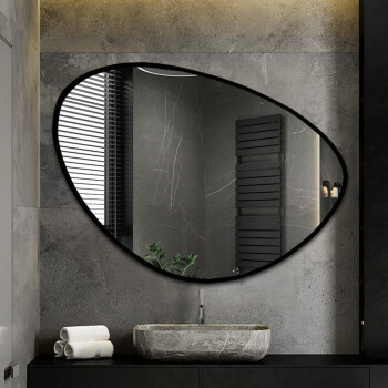 Lustro organiczne OBSYDIAN białe w ramie MDF 105x80 dxf