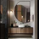 Lustro o nieregularnym kształcie ODETTA w ramie MDF-#0