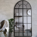 Lustro półowalne ze szprosami OKNO I w ramie MDF-#1