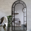 Lustro półowalne ze szprosami OKNO III w ramie MDF-#1