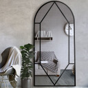 Lustro półowalne ze szprosami OKNO IV w ramie MDF-#1