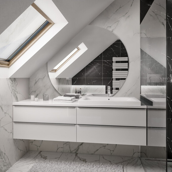 Lustro okrągłe OLGA ze ściętymi bokami-#0