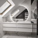 Lustro okrągłe OLGA ze ściętymi bokami z podświetleniem LED-#0