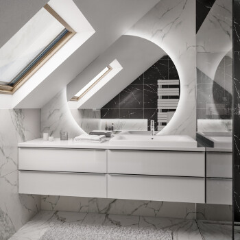 Lustro okrągłe OLGA ze ściętymi bokami z podświetleniem LED fi 100