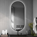 Lustro owalne OLI w ramie MDF SLIM z podświetleniem LED
 + zegar cyfrowy z czujnikiem temperatury (na środku na dole)
 + ŻYWOTNOŚĆ TAŚMY LED LONG LIFE 70 000 GODZ-#1