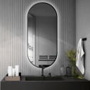 Lustro owalne OLI w ramie MDF SLIM z podświetleniem LED-#1