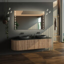 Lustro prostokątne OLIWIA piaskowane z podświetleniem LED  + głośnik bluetooth + ŻYWOTNOŚĆ TAŚMY LED LONG LIFE 70 000 GODZ-#0