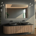 Lustro prostokątne OLIWIA piaskowane z podświetleniem LED  + głośnik bluetooth + ŻYWOTNOŚĆ TAŚMY LED LONG LIFE 70 000 GODZ-#1