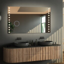 Lustro prostokątne OLIWIA piaskowane z podświetleniem LED 
 + lusterko ZOOM (fi 14)(wg załącznika)
 + włącznik dotykowy (na środku na dole)
 + ŻYWOTNOŚĆ TAŚMY LED LONG LIFE 70 000 GODZ-#1