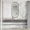 Lustro owalne OSKAR w ramie MDF piaskowane z podświetleniem LED III-#0