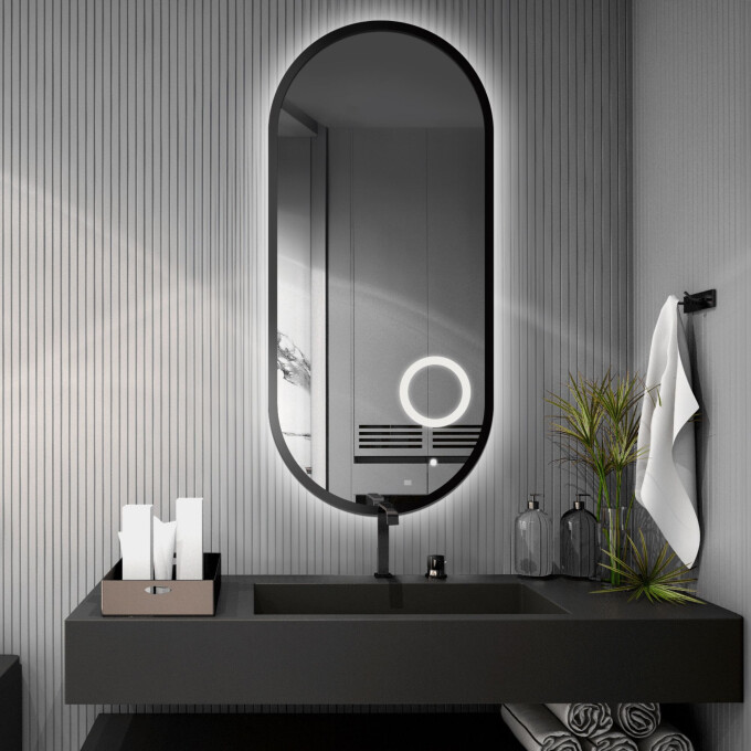 Lustro owalne OSKAR w ramie MDF z podświetleniem LED
 + lusterko ZOOM LED (fi 15) z dedykowanym włącznikiem (wg załącznika)
 + ŻYWOTNOŚĆ TAŚMY LED LONG LIFE 70 000 GODZ-#0