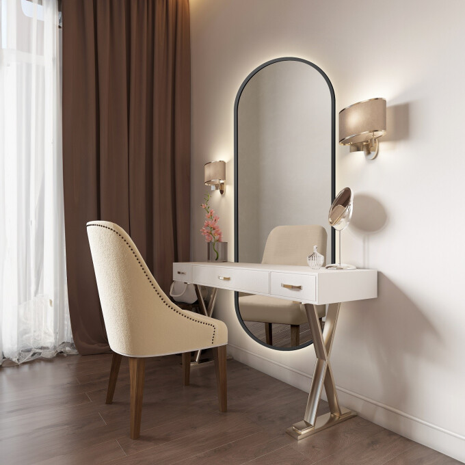 Lustro owalne OSKAR W DWÓCH CZĘŚCIACH w ramie MDF z podświetleniem LED-#0