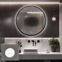 Lustro okrągłe OTTO w ramie MDF z podświetleniem LED + mata antyparowa z dedykowanym włącznikiem (na środku na dole) + ŻYWOTNOŚĆ TAŚMY LED LONG LIFE 70 000 GODZ-#0