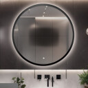 Lustro okrągłe OTTO w ramie MDF z podświetleniem LED + mata antyparowa z dedykowanym włącznikiem (na środku na dole) + ŻYWOTNOŚĆ TAŚMY LED LONG LIFE 70 000 GODZ-#2