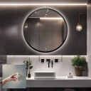 Lustro okrągłe OTTO w ramie MDF z podświetleniem LED + włącznik dotykowy (na środku na dole) + ŻYWOTNOŚĆ TAŚMY LED LONG LIFE 70 000 GODZ-#0