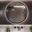 Lustro okrągłe OTTO w ramie MDF z podświetleniem LED + lusterko ZOOM (fi 14)(wg załącznika) + włącznik dotykowy (na środku na dole) + ŻYWOTNOŚĆ TAŚMY LED LONG LIFE 70 000 GODZ-#1